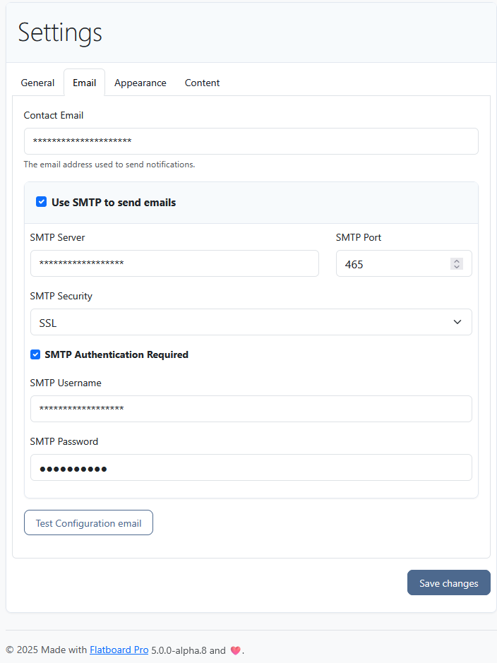 Mail settings